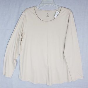 Dress Barn Woman Long Sleeve Tee 1X Crew Neck